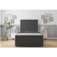 Sloomy Watson Dumfries Frame-Mattress - 50 Upholstered Headboard in Dark Grey | Size: King