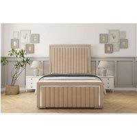 Sloomy Boston Chrome Plush Frame-Mattress - 50 Upholstered Headboard in Stone | Size: King