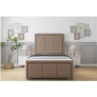 Sloomy Lancaster Plush Frame-Mattress - 50 Upholstered Headboard in Taupe | Size: Double