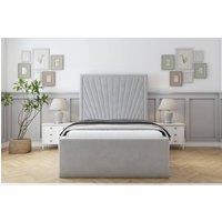 Sloomy Somerset Plush Frame-Mattress - 50 Upholstered Headboard in Silver | Size: Single
