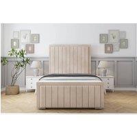 Sloomy Richmond Naples Frame-Mattress - 50 Upholstered Headboard in Light Sand | Size: Super King