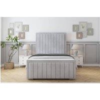 Sloomy Richmond Naples Frame-Mattress - 50 Upholstered Headboard in Silver | Size: Small Double