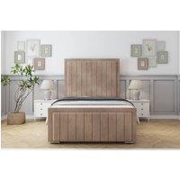 Sloomy Richmond Naples Frame-Mattress - 50 Upholstered Headboard in Light Brown | Size: Super King