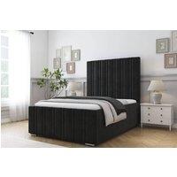 Sloomy Radcliffe Plush Frame-Mattress - 50 Upholstered Headboard in Black | Size: Super King