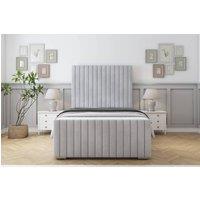 Sloomy Madison Naples Frame-Mattress - 50 Upholstered Headboard in Silver | Size: Super King
