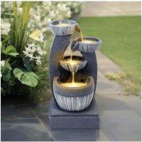 Garden Sanctuary Outdoor Electric Freestanding Garden Fountain Rockery Decor in Natural