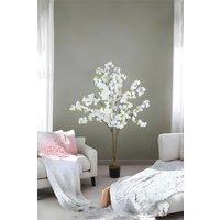 Living and Home 165cm Artificial White Cherry Blossom Tree for Garden & Living Room