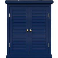 Teamson Home Glancy Removable Two-Door Wall Cabinet with Faux Louvered Doors in Blue