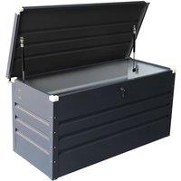Charles Bentley Metal Storage Chest w/ Lock & Key Waterproof Seal Hydraulic Lid in Grey