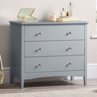 Christow Grey Chest of Drawers Modern 3 Drawer Bedroom Storage Unit Furniture Cabinet