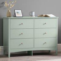 Christow Modern Chest of Drawers 6 Drawer Bedroom Storage Furniture Cabinet in Green