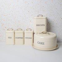 KitchenCraft 5pc Antique Cream Kitchen Storage Set