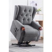 More4Homes Harrogate Dual Motor Electric Rise Recliner Fabric Lift Riser Chair in Grey