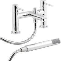 Balterley Evian Round Deck Mounted Bath Shower Mixer Tap & Shower Kit - Chrome in Silver