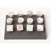 Homescapes Set of 12 Marble Effect Ceramic Furniture Drawer Knobs in Natural