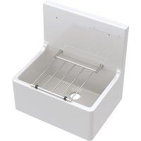 Balterley Single Bowl Fireclay Cleaner Kitchen Sink with Grill 515 x 535 x 393mm in White
