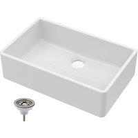 Balterley 1 Bowl Fireclay Butler Kitchen Sink Central Waste Waste 795x500x220mm in White