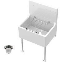Balterley Traditional Fireclay Cleaner Kitchen Sink with Waste & Legs in White