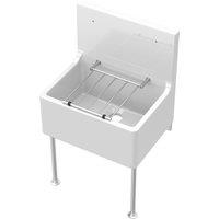 Balterley 1 Bowl Fireclay Kitchen Cleaner Sink with Grill Legs 515 x 535 x 393mm in White