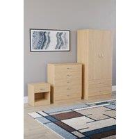 Home Discount Vida Designs Riano 3 Piece Bedroom Set with 5 Drawer Chest & Wardrobe in Brown