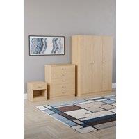 Home Discount Vida Designs Riano 3Pc Bedroom Set - 5 Drawer Chest, 3 Door Wardrobe in Brown