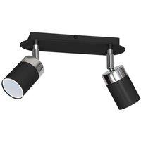 Milagro Joker Ceiling Lamp Hand Made Matt Black Polished Chrome Detail
