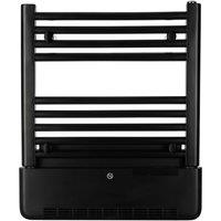 TCP 2 in 1 Tubular Towel Radiator with Built-in Downflow Blower Heater in Black