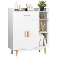 Costway Wooden Bookcase Shelf Display Storage Unit Organiser Cupboard Sideboard Cabinet in White