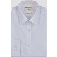 Racing Green Men's Poplin Tailored Fit Shirt in White