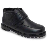 Chums Men's Leather Touch Fasten Boot Extra Wide Fit in Black | Size: 10
