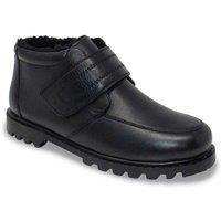 Chums Men's Leather Touch Fasten Boot Extra Wide Fit in Black | Size: 12