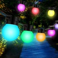 ENER-J 13m RGB LED Festoon String Lights 20 Bulbs Colour Changing 5W in White | Size: 25 cm diameter x 19 cm high