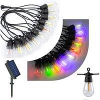 ENER-J Ener J Solar RGB Meteor Shower String Lights 10 Metres Multicolour in Black | Size: 25 cm diameter x 19 cm high