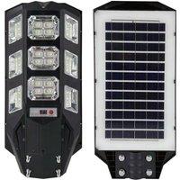 ENER-J 100W Solar Streetlights 6500K with 6V 12W Solar Panel & 12000 mAh Battery & Remote in White