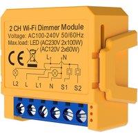 ENER-J Smart WiFi BLE 2 Gang Dimmable Light Switch Module White 300W | Size: 1000mm x 1000mm