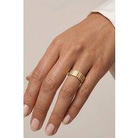 MUCHV Gold or Silver Thick Croissant Ring - Women's Jewellery | Size: Small