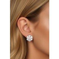 MUCHV Women's Sterling Silver Bridal Flower Earrings