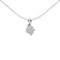 Jewelco London Women's Silver CZ Wave Cluster Pendant Necklace 18 inch
