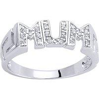 Jewelco London Women's Silver CZ Greek Key Pave MUM ID Signet Ring | Size: O