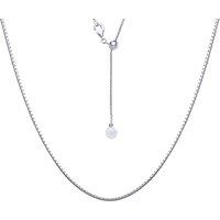 Jewelco London Women's Silver Adjustable Toggle Lariat Pendant Chain Necklace 1mm 22inch