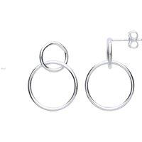 Jewelco London Women's Silver Magic Linking Rings Drop Earrings
