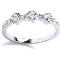 Jewelco London Women's 925 Sterling Silver CZ Trilogy Love Hearts Stacker Ring | Size: Q