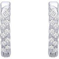 Jewelco London Women's Sterling Silver Chain Link Huggie Hoop Earrings