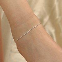 The Colourful Aura 925 Silver Thin Rope Plain Chain Slim Payal Anklet