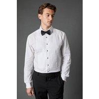 Burton Men's White Pleat Front Tailored Fit Long Sleeve Dress Shirt | Size: 16.5 in