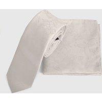 Burton Men's Ivory Floral Printed Tie & Pocket Square