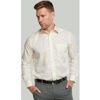 Double TWO Men's Cream Long Sleeve Cotton Rich Non-Iron Shirt in Beige | Size: 22 inches