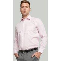Double TWO Men's New Pink Long Sleeve Cotton Rich Non-Iron Shirt | Size: 18.5 in