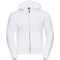 Russell Men's Authentic Full Zip Hooded Sweatshirt Hoodie in White | Size: Medium