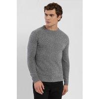 Steel & Jelly Men's Bordo Crew Neck Jumper in Grey | Size: Small